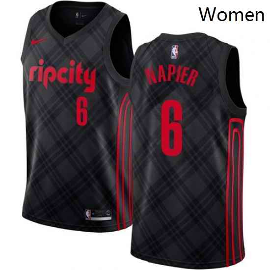 Womens Nike Portland Trail Blazers 6 Shabazz Napier Swingman Black NBA Jersey City Edition